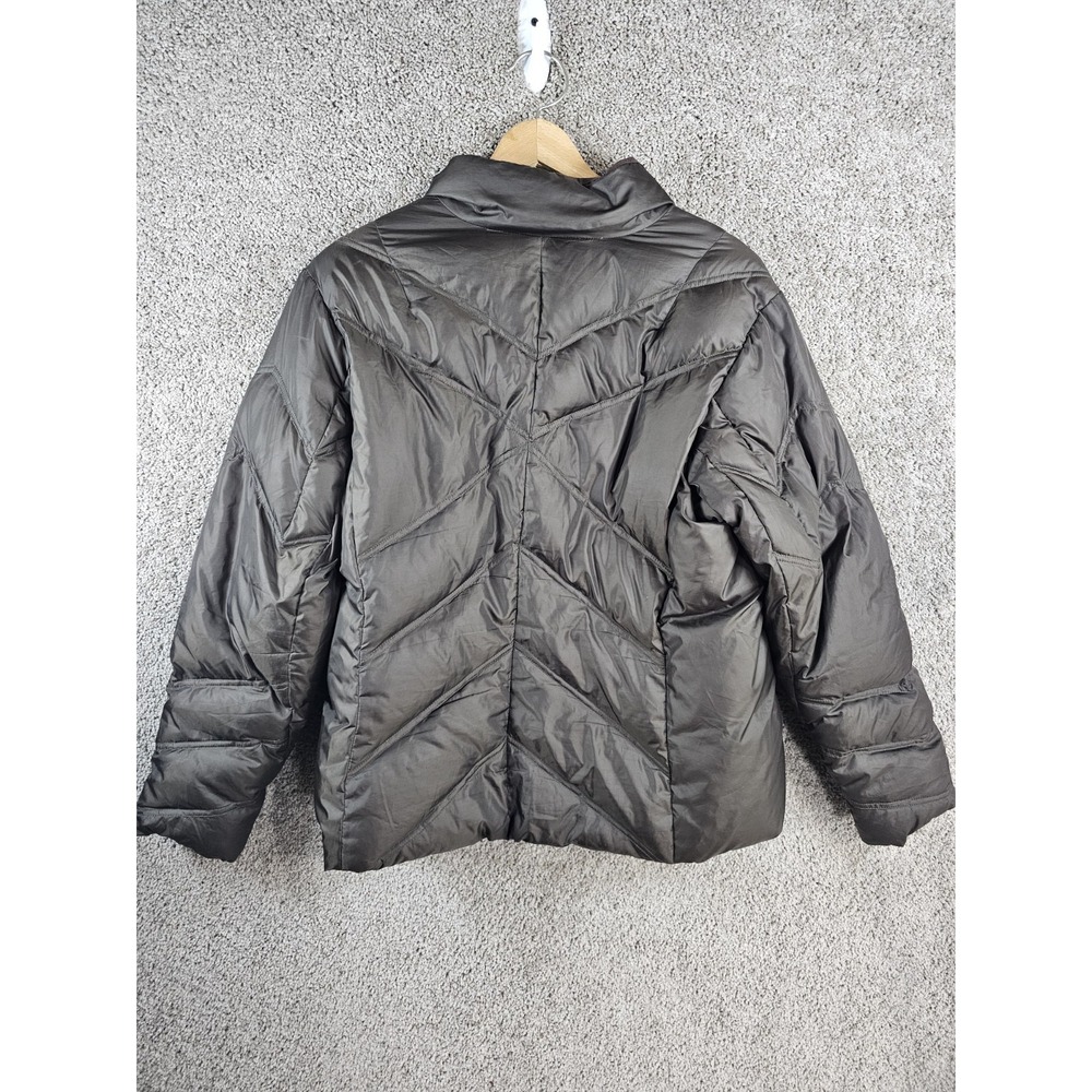 Eddie Bauer Premium Goose Down Brown Puffer Quilted Jacket Coat Women's XL - Picture 3 of 14